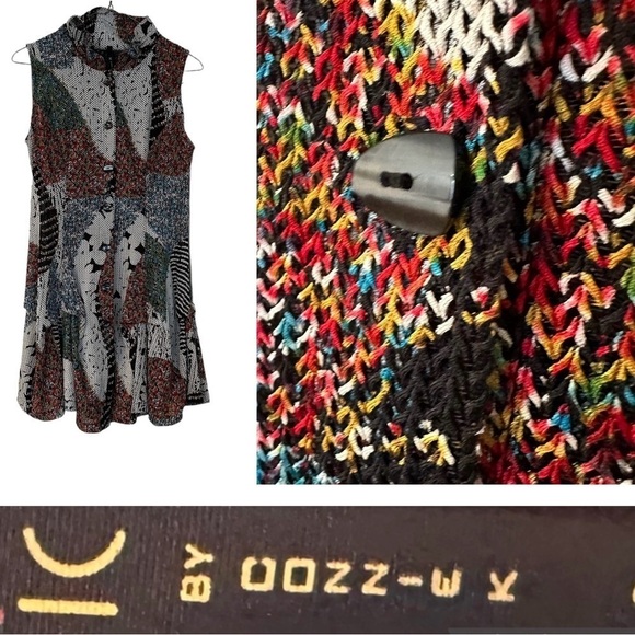 IC by Connie K Tunic Vest Loose Knit Multicolor Longline Sleeveless Gray Size S - Picture 1 of 11